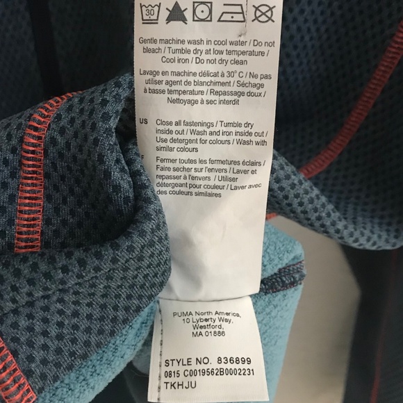 Puma Blue and Orange Full Zip Jacket Size Medium - Picture 8 of 8